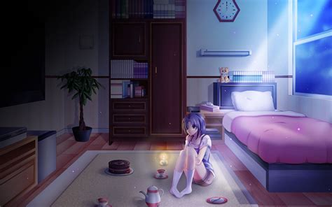 Pin By Sakura 🌸 On Anime Anime Bedroom Aesthetic Moonlight Wallpaper