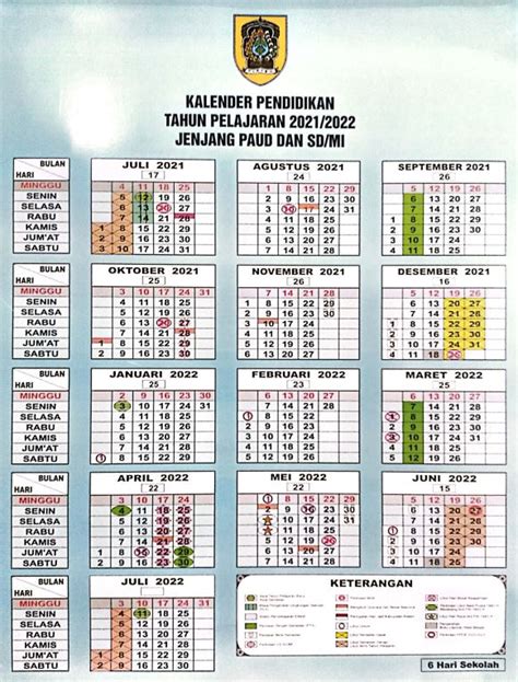 kalender sdit muhammadiyah sinar fajar