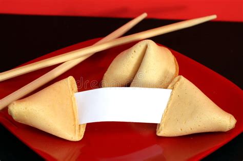 Chinese Fortune Cookies With White Blank Paper Stock Photo Image Of