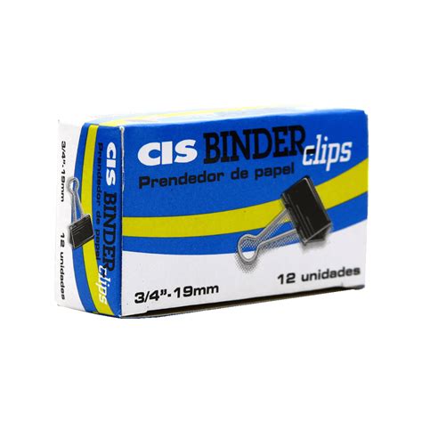 Prendedor De Papel Binder Clip 19mm 12 Unidades Cis