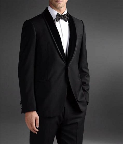 2017 Custom Made Groomsmen Shawl Lapel Groom Tuxedos Black Men Suits