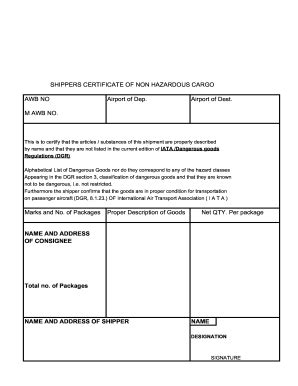 Non Hazardous Certificate Pdf Fill Online Printable Fillable Blank