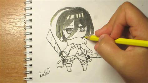 How To Draw Mikasa Ackerman Chibi From Attack No Titan Youtube