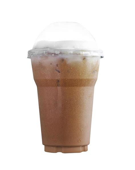 Iced Cappuccino In Plastic Cup On White Background 3826602 Stock Photo