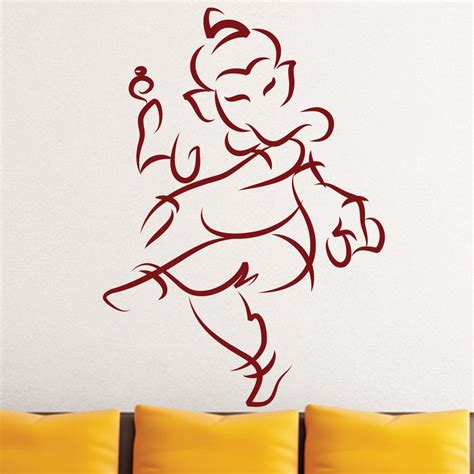 Wallmantra Ganesha Ganapati Wall Sticker Decalself Adhesive Vinyl Wall