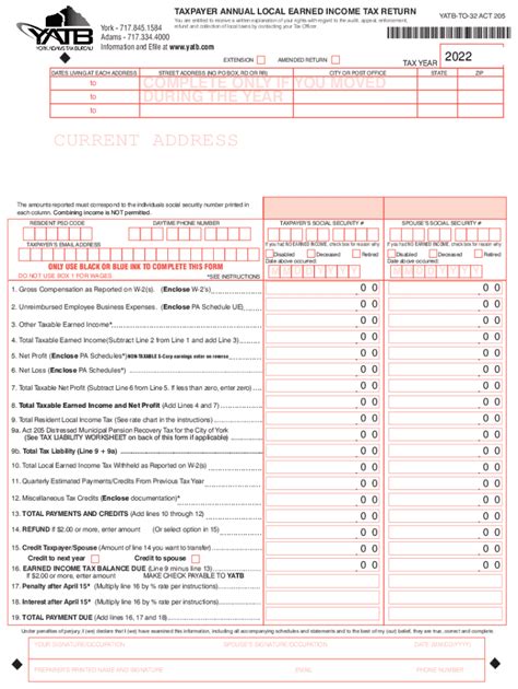 Fillable Online Local Earned Income Tax Return Form Fax Email Print