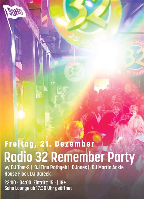 Radio 32 Remember Party Soho