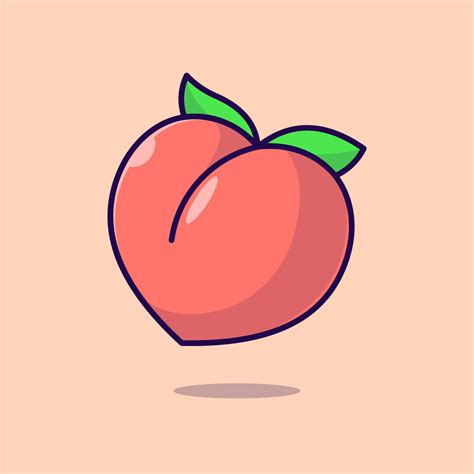 Peach Fruit Cartoon Icon Illustration 8288725 Vector Art At Vecteezy
