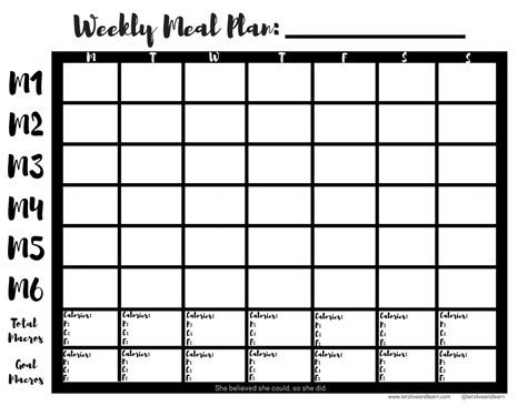 A free printable weekly macro meal plan template to use ...