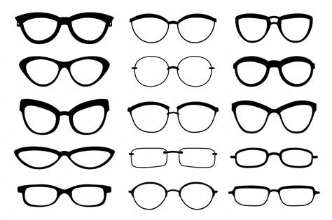 A Set Of Glasses Isolated Vector Healthcare Illustrations ~ Creative