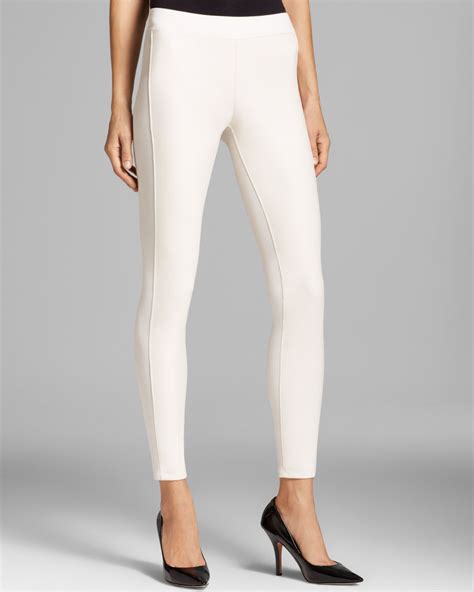 velvet by graham and spencer leggings leticia faux leather front in white winter white lyst