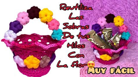 Canasta Con Flores A Crochet Paso A Paso ️ Youtube