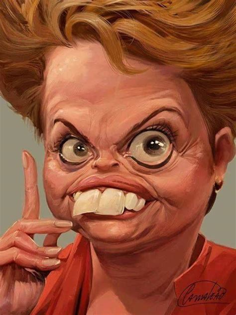 Dilma Roussef President Of Brazil Caricaturas Engraçadas