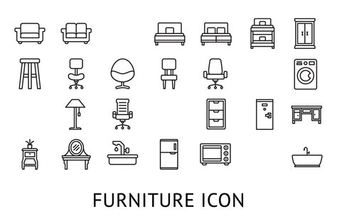 Furniture Icon Bundle Illustration Par Vintagiodesign · Creative Fabrica