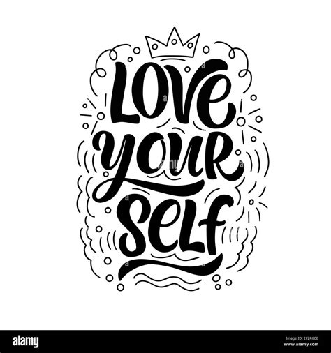 Lettering Composition Love Your Self In Vector Graphics Black