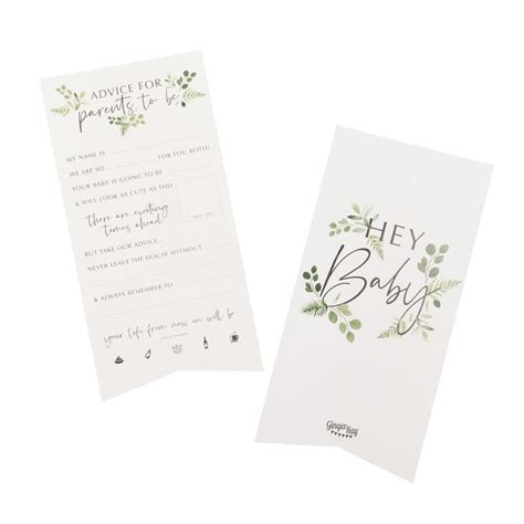 Ginger Ray Botanical Baby Shower Advice Cards At Mighty Ape Nz