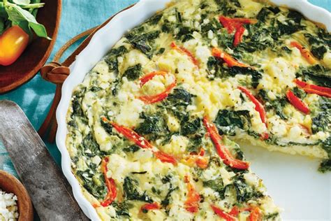 Spinach And Roasted Red Pepper Crustless Quiche Canadian Goodness