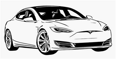 Tesla Model X Blueprint Sketch Coloring Page