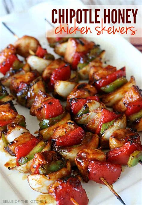 A roundup of over 85 chicken recipes for easy weeknight dinners, including oven, slow cooker, and skillet while most of the chicken recipes we love dearly are easy, these are the easiest of all. Chipotle Honey Chicken Skewers {Easy Summer Dinner ...