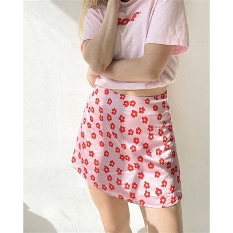 Pink Short Satin Skirt Super X Studio