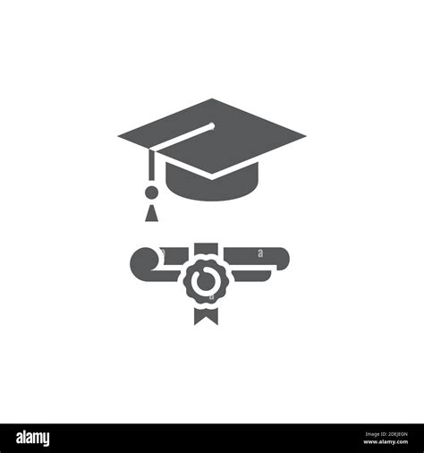 Graduation Hat And Diploma Icon Color Line Outline Vector Sign