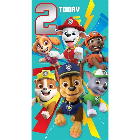 Paw Patrol Official Age 2 Birthday Card Danilo Promotions