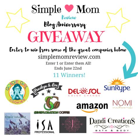 Blog Anniversary Giveaway Simple Mom Review