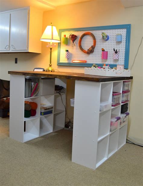 Yes, you're reading that right… $160 for the perfect ikea hack craft room table! DIY Bookshelf Craft Table | The Owner-Builder Network