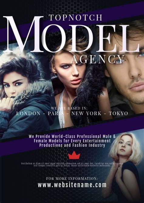 Model And Talent Agency Fashion Poster Model Poster Template