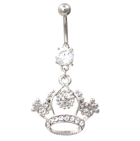 Piercing Jewelry Ga Golden Queen Bee With Cz Crown Set Top L