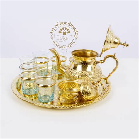50 OFF 6 Vintage Moroccan Tea Glasses Authentic Teapot Etsy