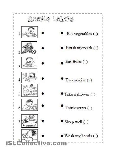 Check spelling or type a new query. Healthy Habits Worksheets