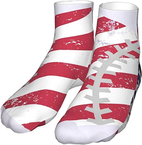 Crew Socks Baseball American Flag Mens High Ankle Sock