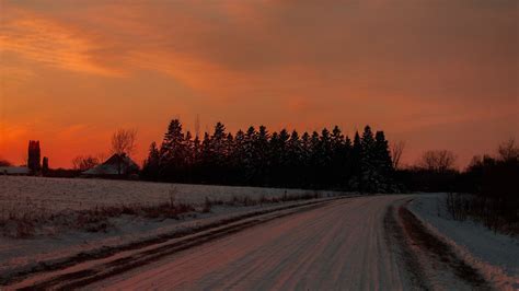 Sunset On A County Road In Rural Minnesota Pinned By Carltoninnmidway