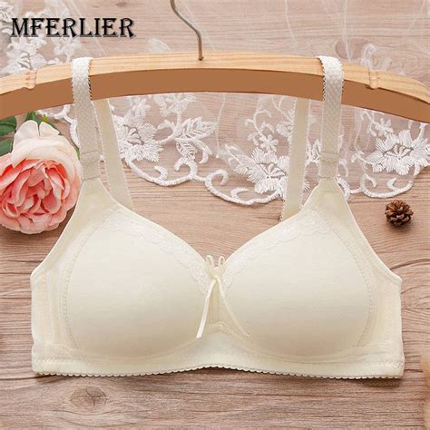 Mferlier Summer Thin Wireless Bra For Women Bow Lace Convertible Straps Solid Comfortable Female