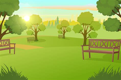 City Park Or Square With Trees On Meadow 664834 Vector Art At Vecteezy