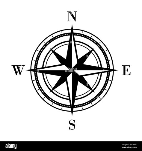 Compass Icon Detailed Compass With Directions North South West