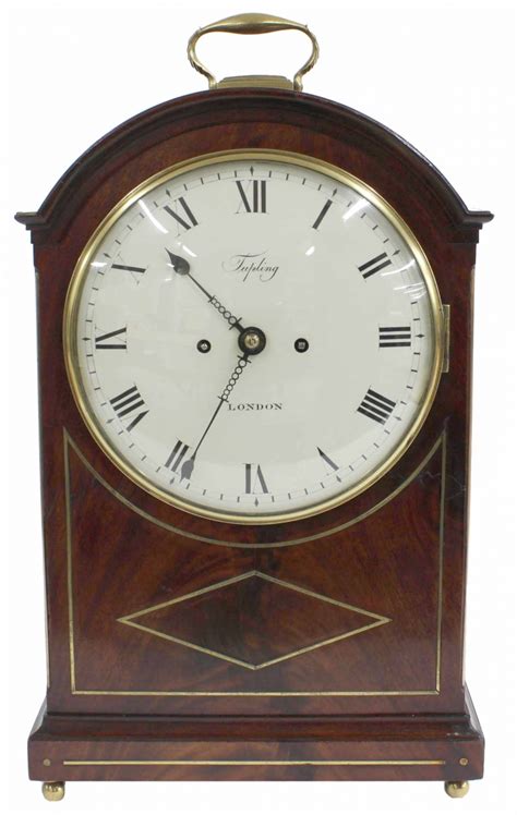 Good English Mahogany Double Fusee Bracket Clock The 8 Convex White Dial Signed Tupling