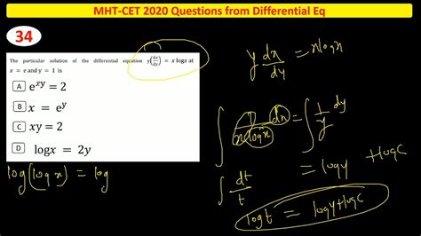 Differential Equations Pyqpart 2 Youtube