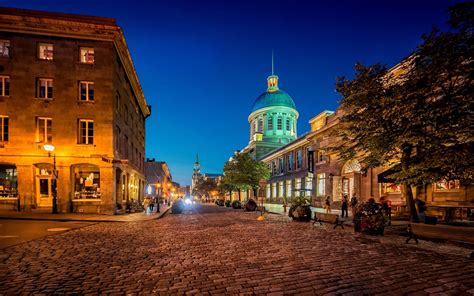 Download Wallpapers Quebec 4k Night Street Canada For Desktop With