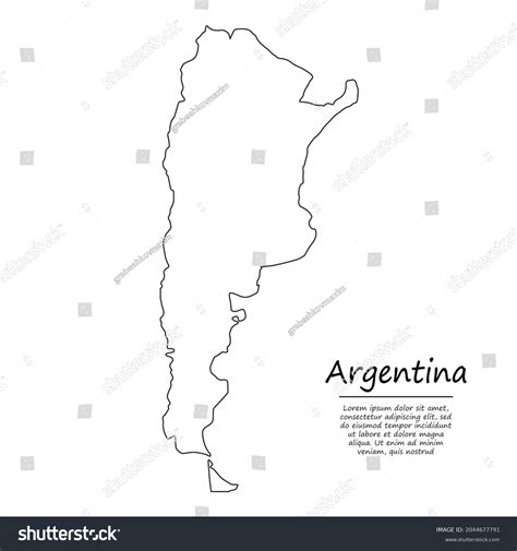 Mapa De Esquema Simple De Argentina Vector De Stock Libre De