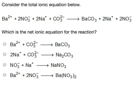 Which Is The Net Ionic Equation For The Reaction