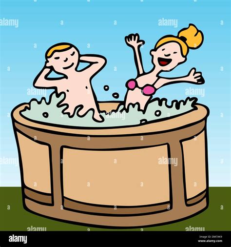 People Enjoying The Hot Tub Stock Vector Image And Art Alamy