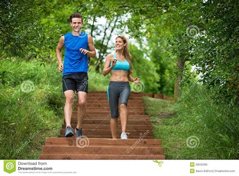 I tried to explain the situation to my parents, but they didn't understand what i was talking about. Couple Jogging In Park stock image. Image of happiness ...