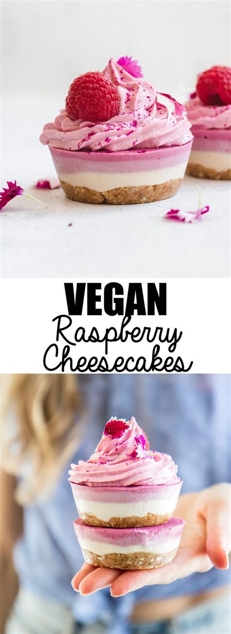 Raw Vegan Raspberry Cheesecakes Choosingchia Recipe Raw Desserts