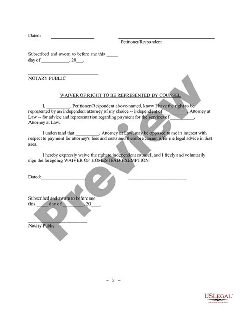 Waiver Of Homestead Without Drivers License Us Legal Forms