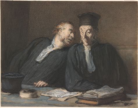 Honoré Daumier Two Lawyers Conversing Drawings Online The Morgan