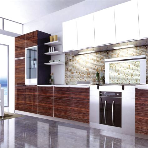 The uv kitchen cabinet is made of 18mm and uv coating. China Wood Grain UV Lacquer Kitchen Cabinet - China Modern ...