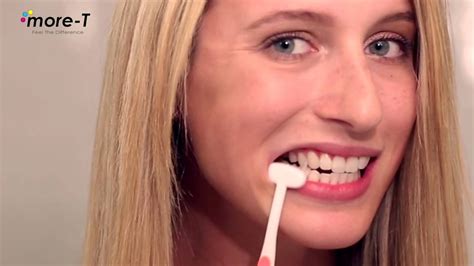 Throughout the day, food particles and plaque can stick to your braces and teeth and if you. how to brush your teeth with more-T toothbrush tutorial ...
