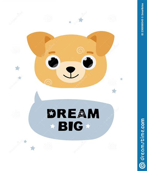 Greeting Card With A Cute Dog With Big Eyes And Text In Speech Bubble